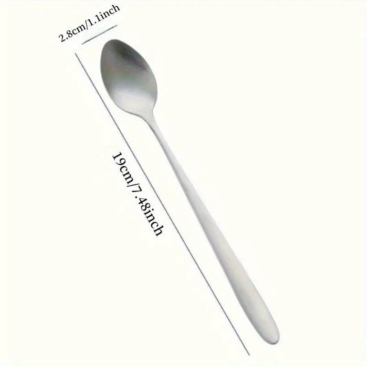 Stainless Steel Spoon Cutlery Tableware, 1 Count Letter Pattern Moon Back Coffee Spoon, Ice Cream Spoon, Tea Spoon, Dessert Spoon, Gift for Anniversary, Birthday, Party