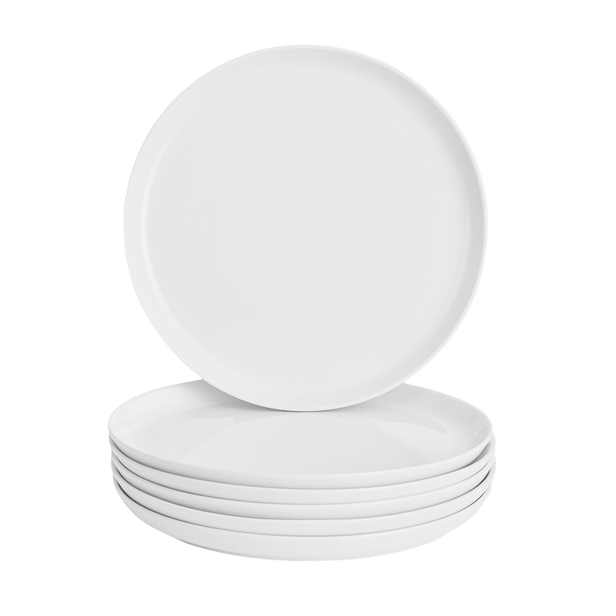 White Dinner Plates Set of 4, Ceramic Dining Plates 10.5 inch, Large Salad Plate, Porcelain Kitchen Plate for Pizza, Steak, Microwave and Dishwasher Safe | Large Salad Plate, Porcelain Kitchen Plate for Pizza, Steak, Microwave Safe