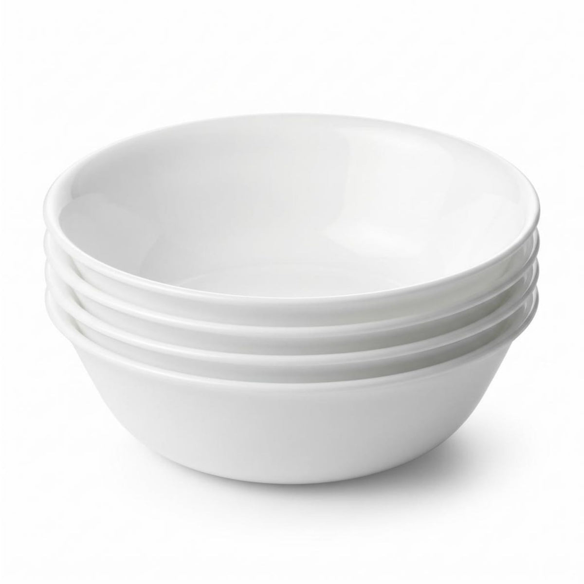 Corelle Vitrelle 6-Piece Soup/Cereal Bowl Set Triple Layer Glass and Chip Resistant, 18-Oz Lightweight Round Bowls, Winter Frost White