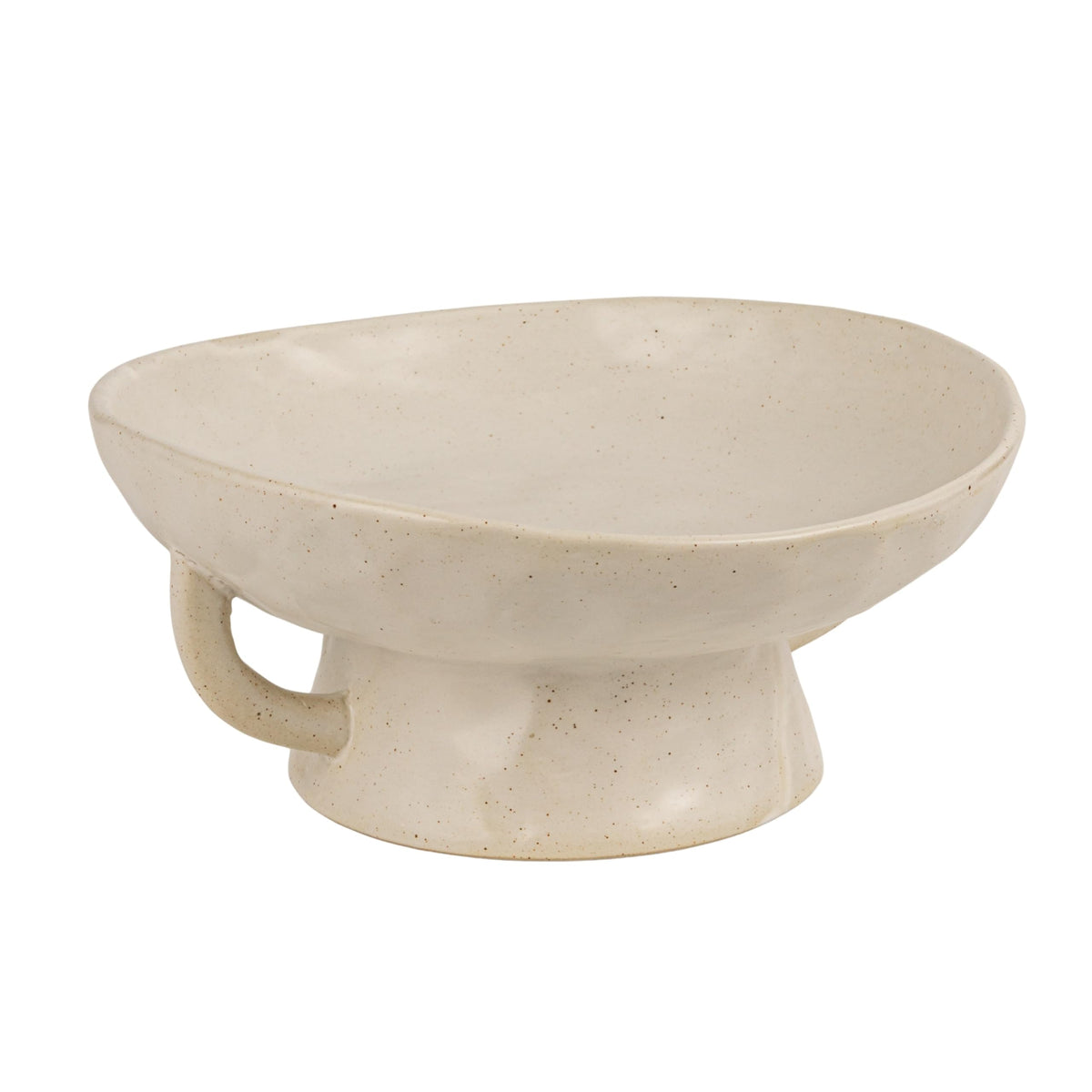 Creative Co-Op Stoneware Bowl w Reactive Glaze, White