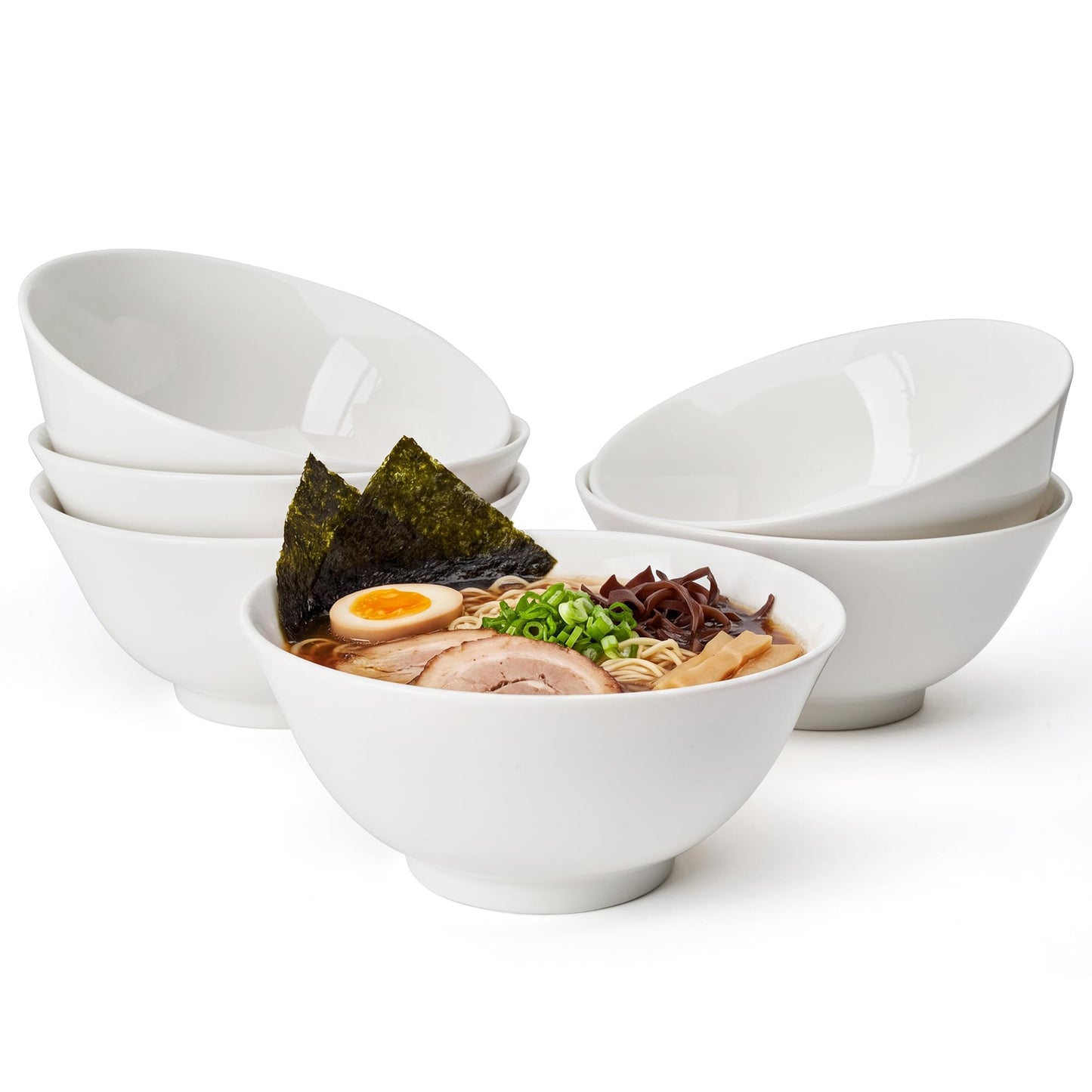Sweese 10 oz Ceramic Bowls Set of 6, White 4.5 Inch Cereal Bowls for Yogurt, Fruit, Dessert, Oatmeal and Snacks, Stackable Small Serving Bowls for Breakfast and Everyday Use