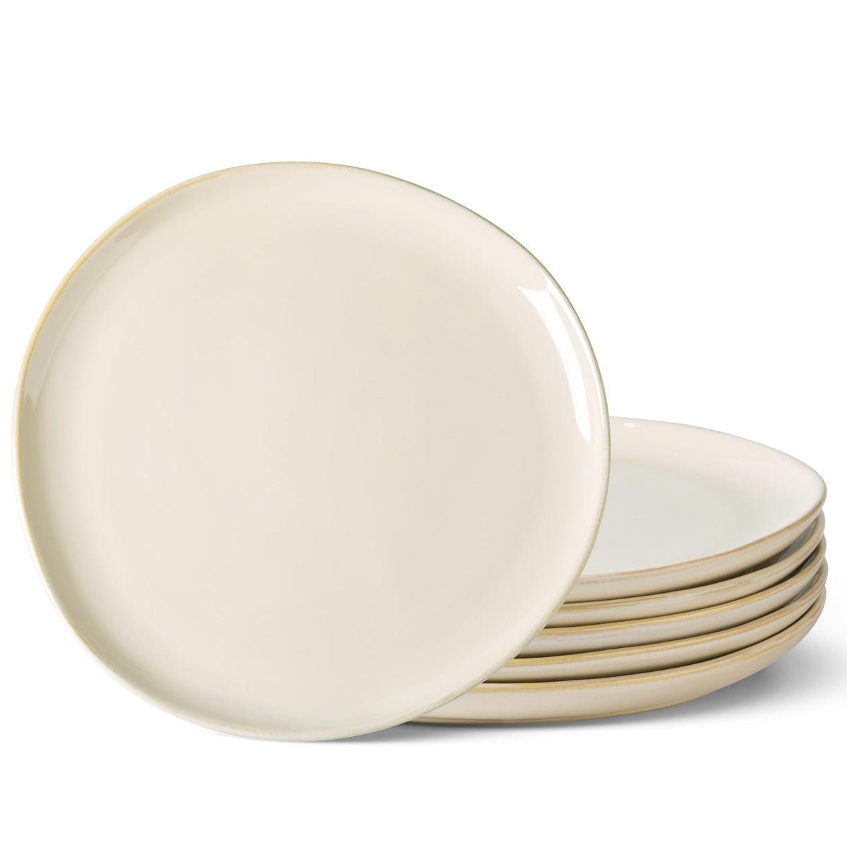 AmorArc Ceramic Plates Set of 6,8.5 Inch Stoneware Small Dinner Plates Set | Handmade Reactive Glaze Rustic Plates s for Dessert,Salad,Appetizer,Dinner ,Microwave & Dishwasher Safe,Scratch Resistant