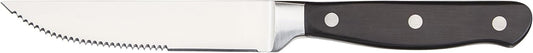 Amazon Basics 8-Piece Full Tang Stainless Steel Serrated Steak Knife Set, 4.5", Black