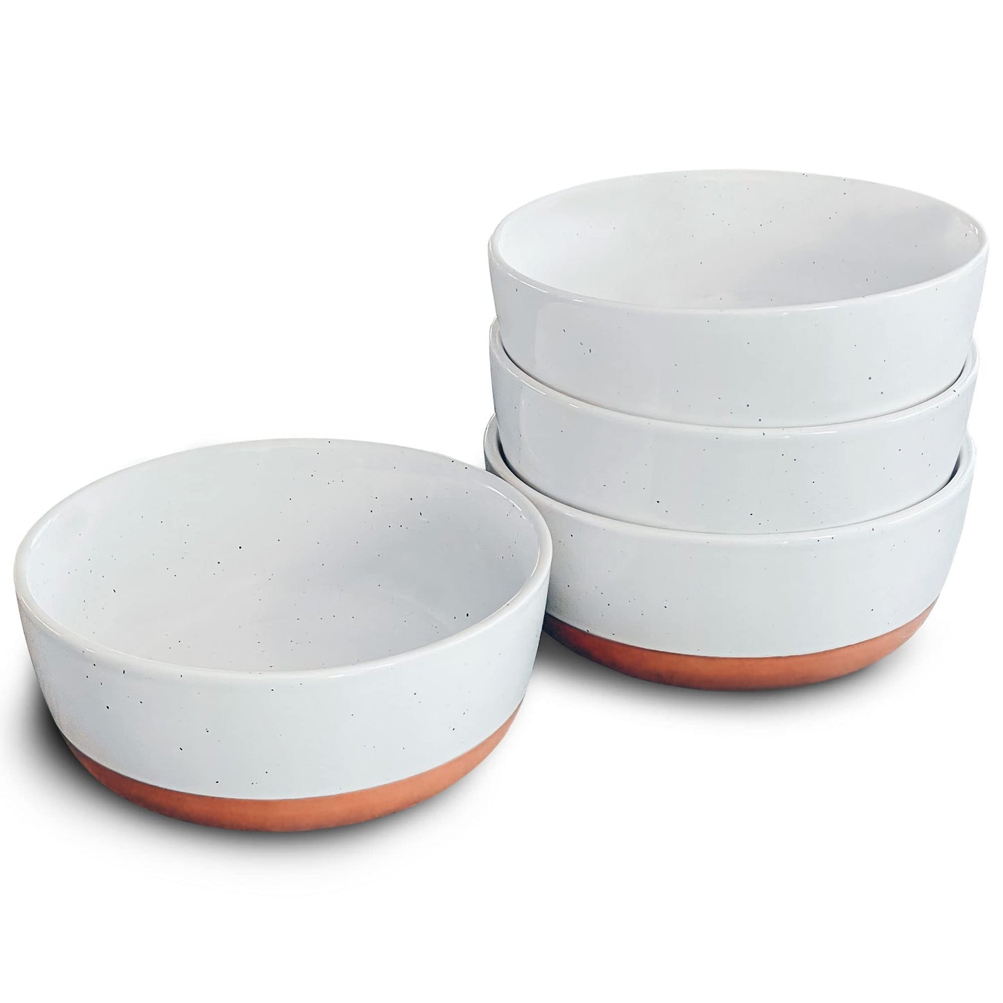 Set of 4 Porcelain Bowls, 25oz - Microwave, Dishwasher & Oven Safe for Soup, Cereal, etc.