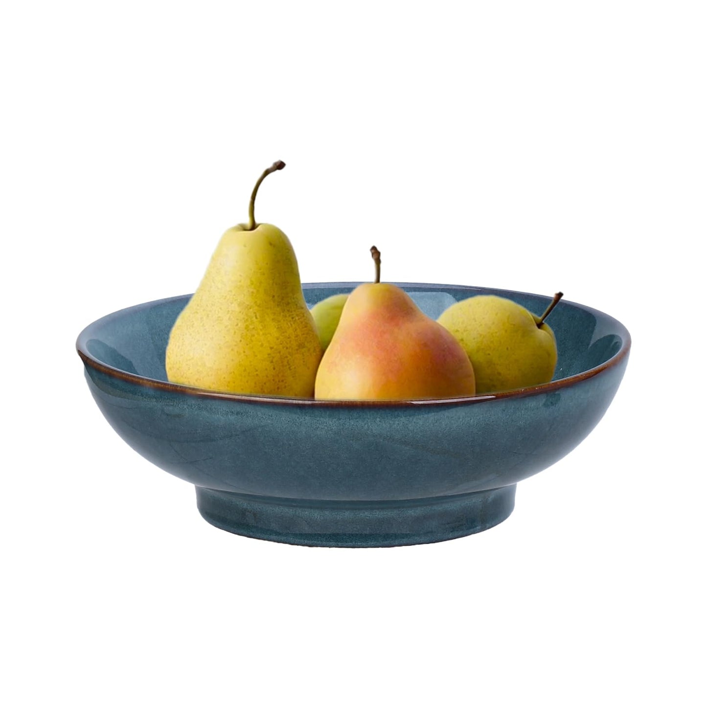 Ceramic Fruit Bowl,10.2" Decorative Bowl, Large Fruit Bowl for Kitchen Counter, Pedestal Bowl, Kitchen Counter Décor, Bread Candy Snacks Organizer(Magic Eye Blue)