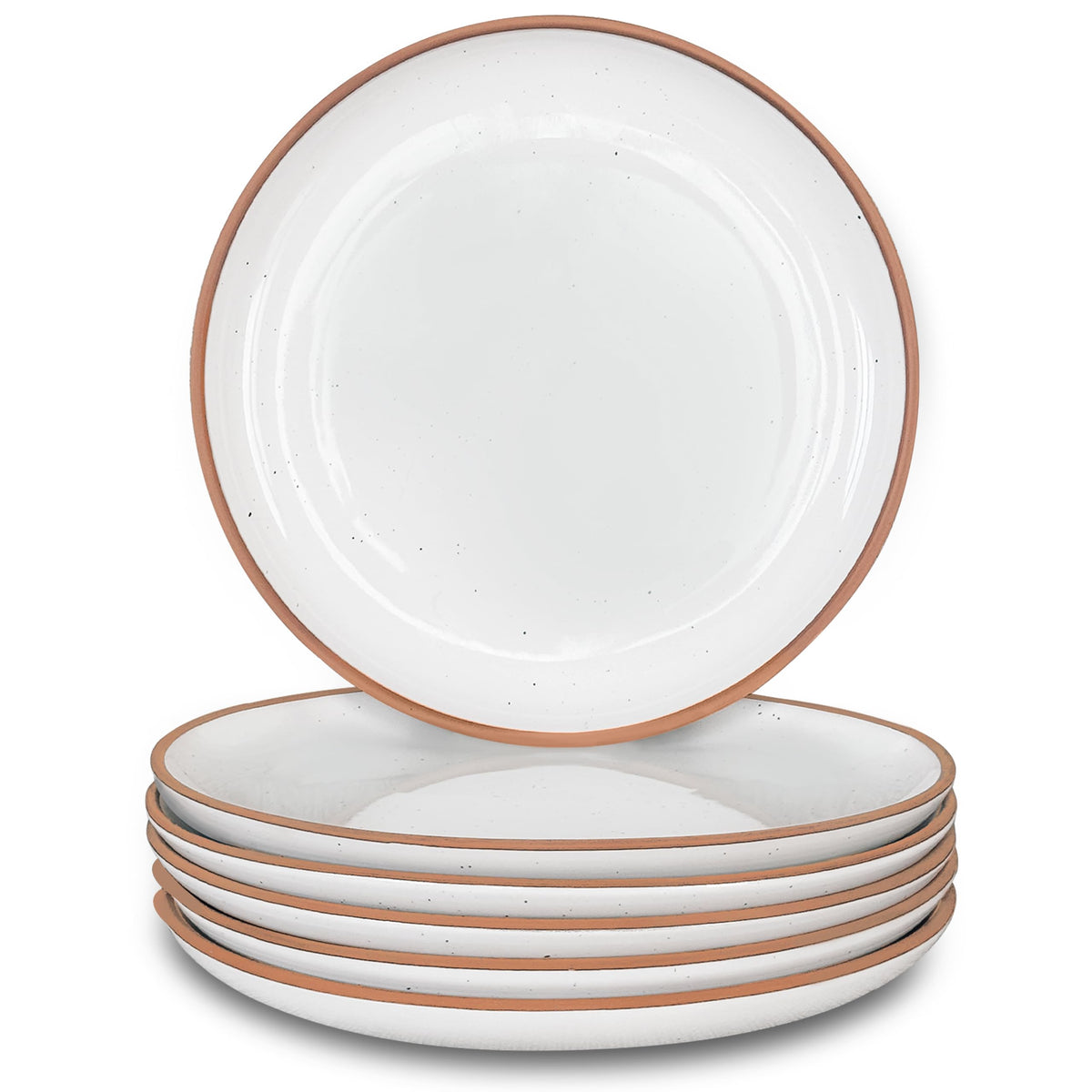 Mora Ceramic Artisan Matte Plates Set, 7.8 in - Set of 6 - The Dessert, Salad, Appetizer, Small Dinner etc Plate. Microwave, Oven, and Dishwasher Safe, Scratch Resistant. Kitchen Porcelain Dish