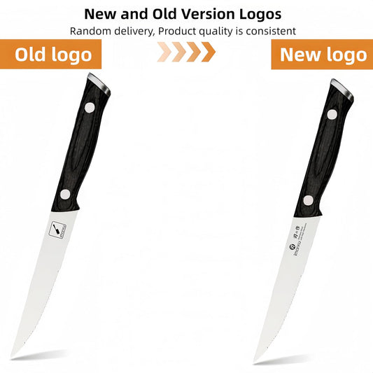 imarku Japanese Steak Knives Set of 8, Serrated blade, Pakkawood Handle | Serrated steak knife with non-slip Pakkawood handle, rust-proof blade, perfect for BBQ, restaurant, holiday dinners