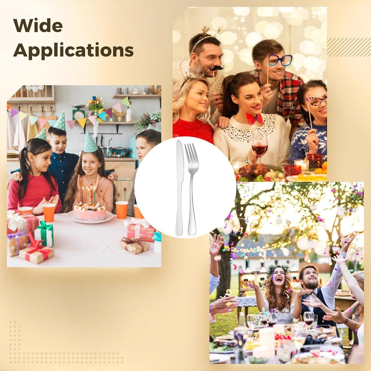 100 Pcs Silverware Set - Includes 50 Forks and 50 Knives - Stainless Steel Forks and Knives Flatware Tableware Cutlery Set for Wedding Dinner Party Restaurant Holiday Party
