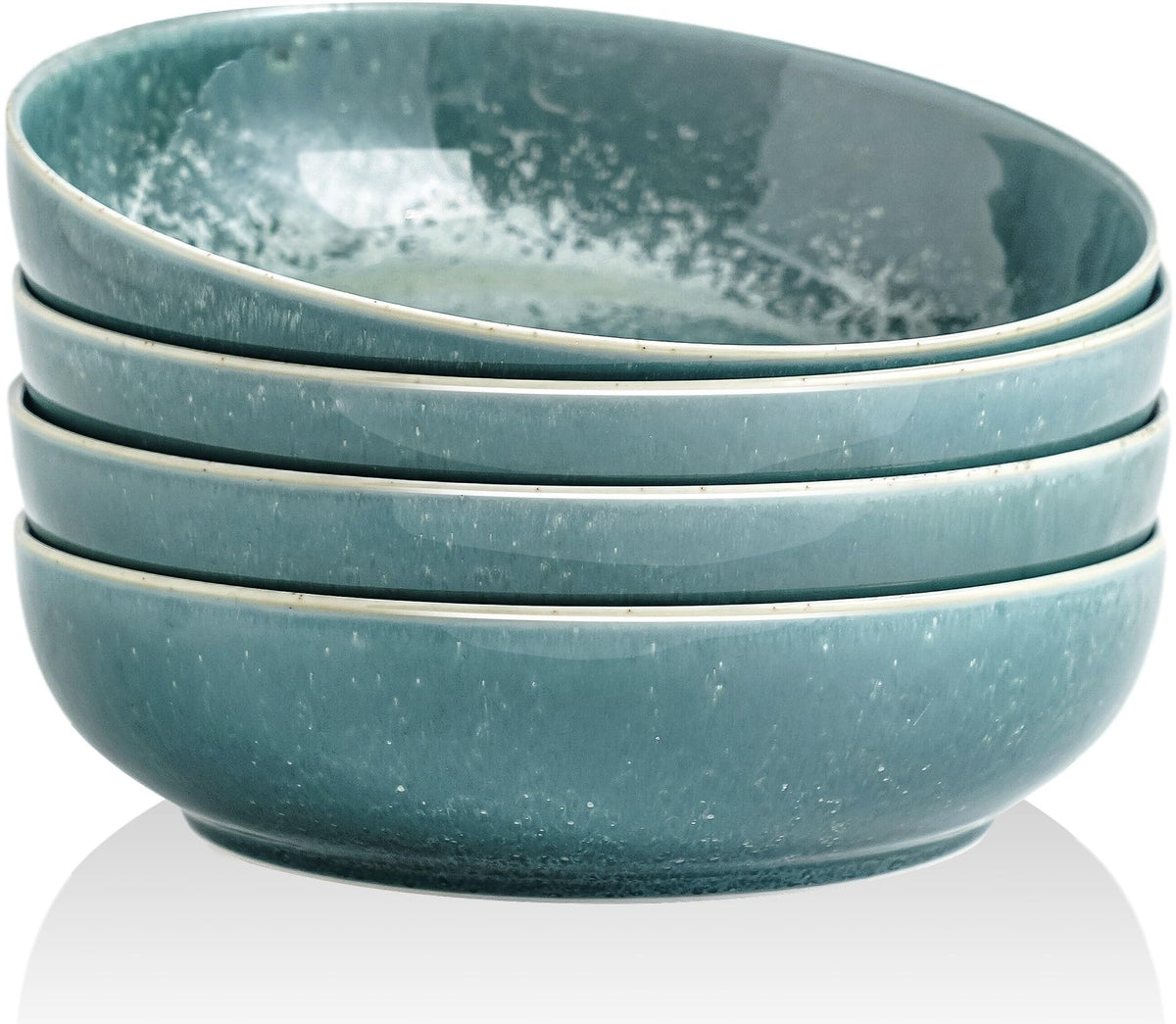 30oz Ceramic bowls set of 4-8" serving bowls for Kitchen,Pasta,Salad-Dishwasher & Microwave Safe Perfect for Housewarming, Thanksgiving, Christmas-Caramel Brown