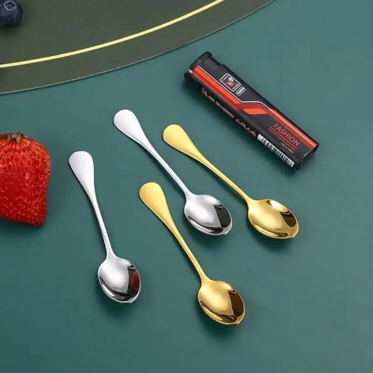 Demitasse Espresso Spoons, Mini Coffee Spoon, 4 Inches Stainless Steel Small Spoons for Dessert, Set of 6()
