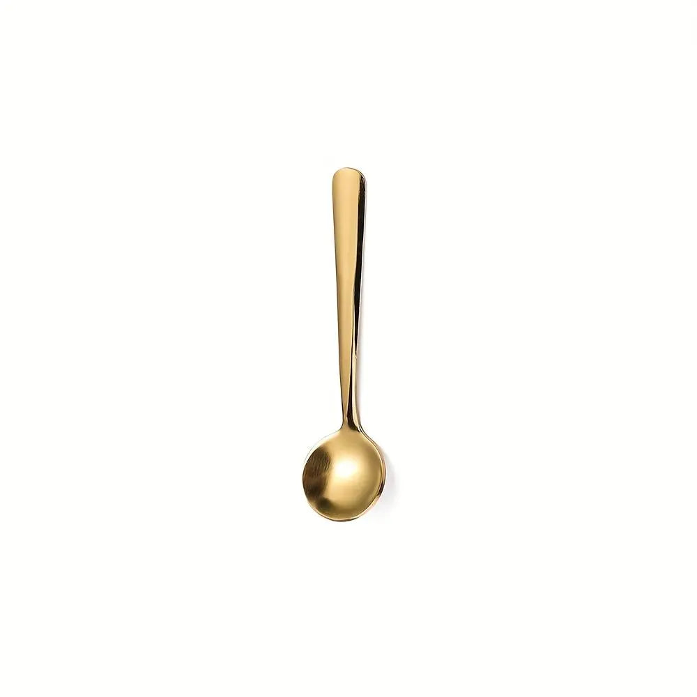 Mini Stainless Steel Spoons, 304 Grade - Seasoning Spoon, Jam Spoon, Mixing Spoon, Three Sizes, Silvery/Golden Finish, Polished & Smooth Edges, Kitchen Utensil, Food Prep Tool, Compact Size, Elegant Spoon, Rustresistant Spoon, Highquality Spoon, Multipurp