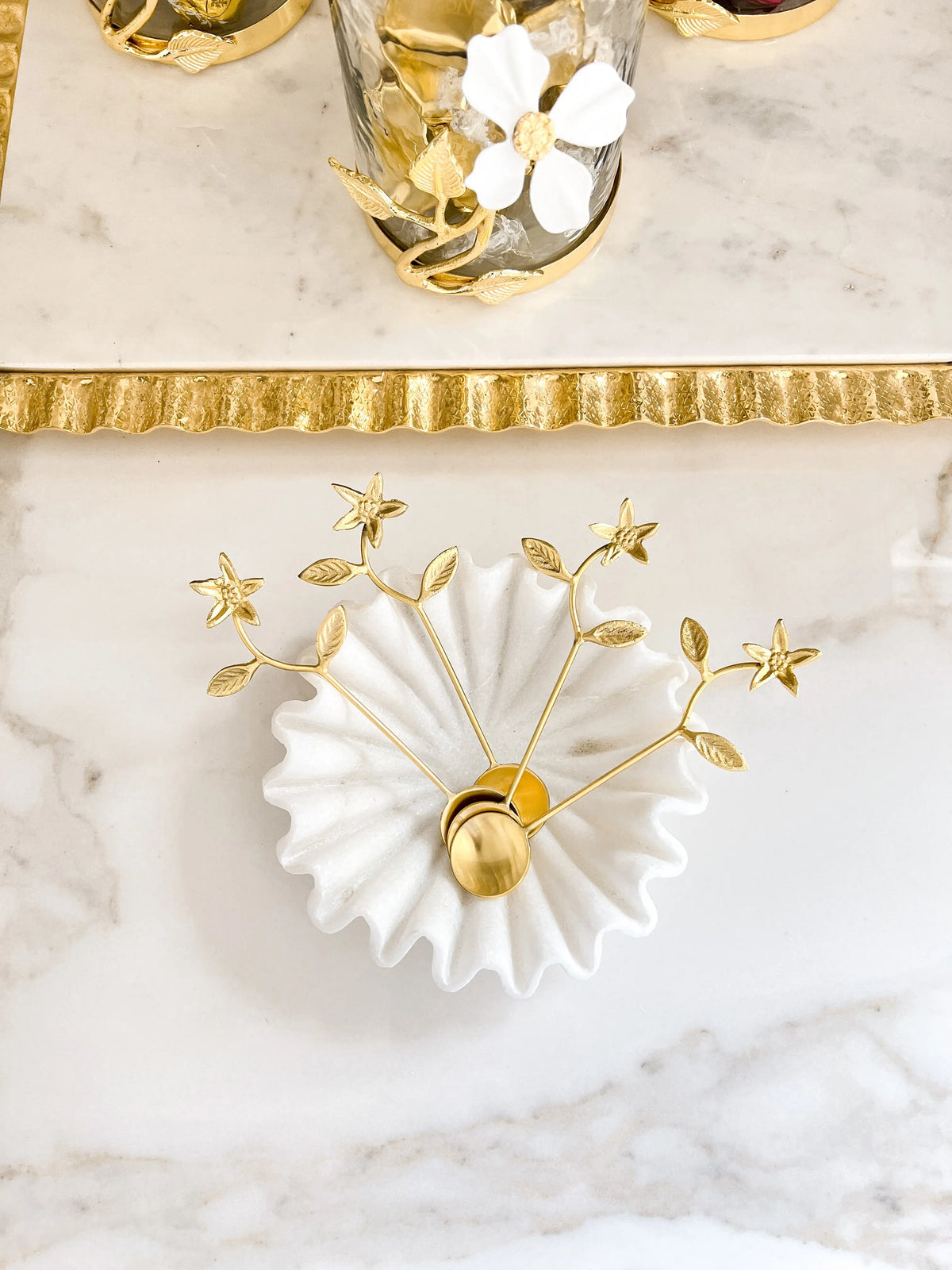 Gold Branched Flower Tea Spoon (Set of 4)