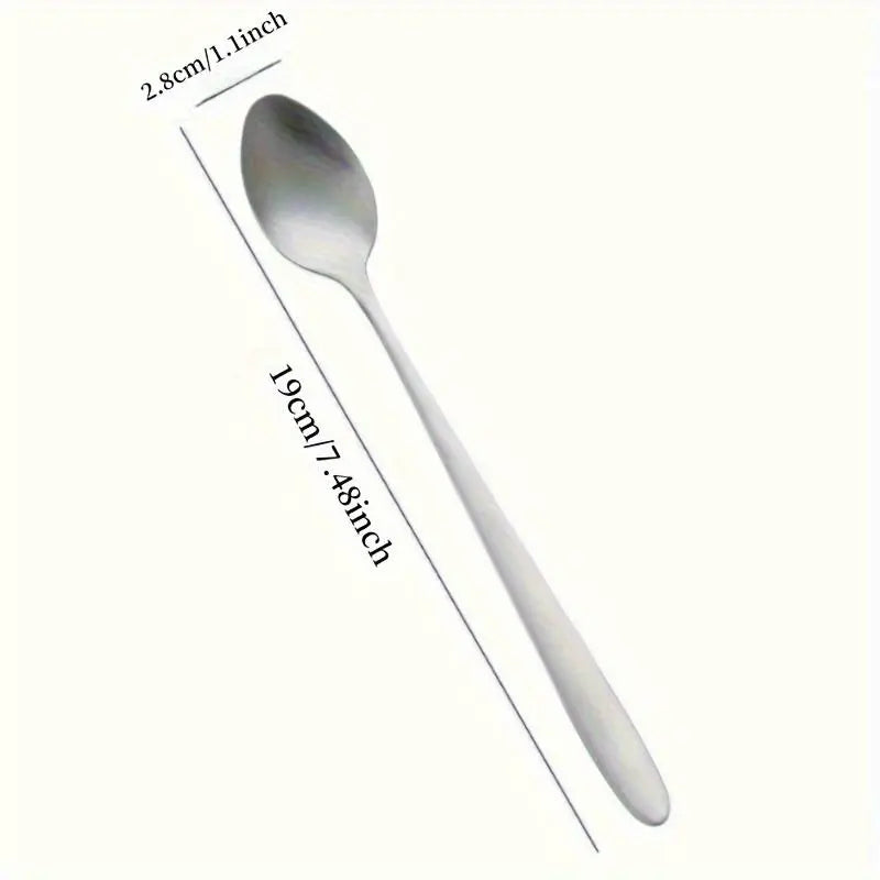 Stainless Steel Spoon Cutlery Tableware, 1 Count Letter Pattern Moon Back Coffee Spoon, Ice Cream Spoon, Tea Spoon, Dessert Spoon, Gift for Anniversary, Birthday, Party