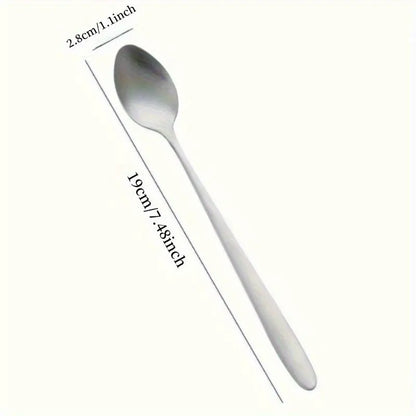 Stainless Steel Spoon Cutlery Tableware, 1 Count Letter Pattern Moon Back Coffee Spoon, Ice Cream Spoon, Tea Spoon, Dessert Spoon, Gift for Anniversary, Birthday, Party