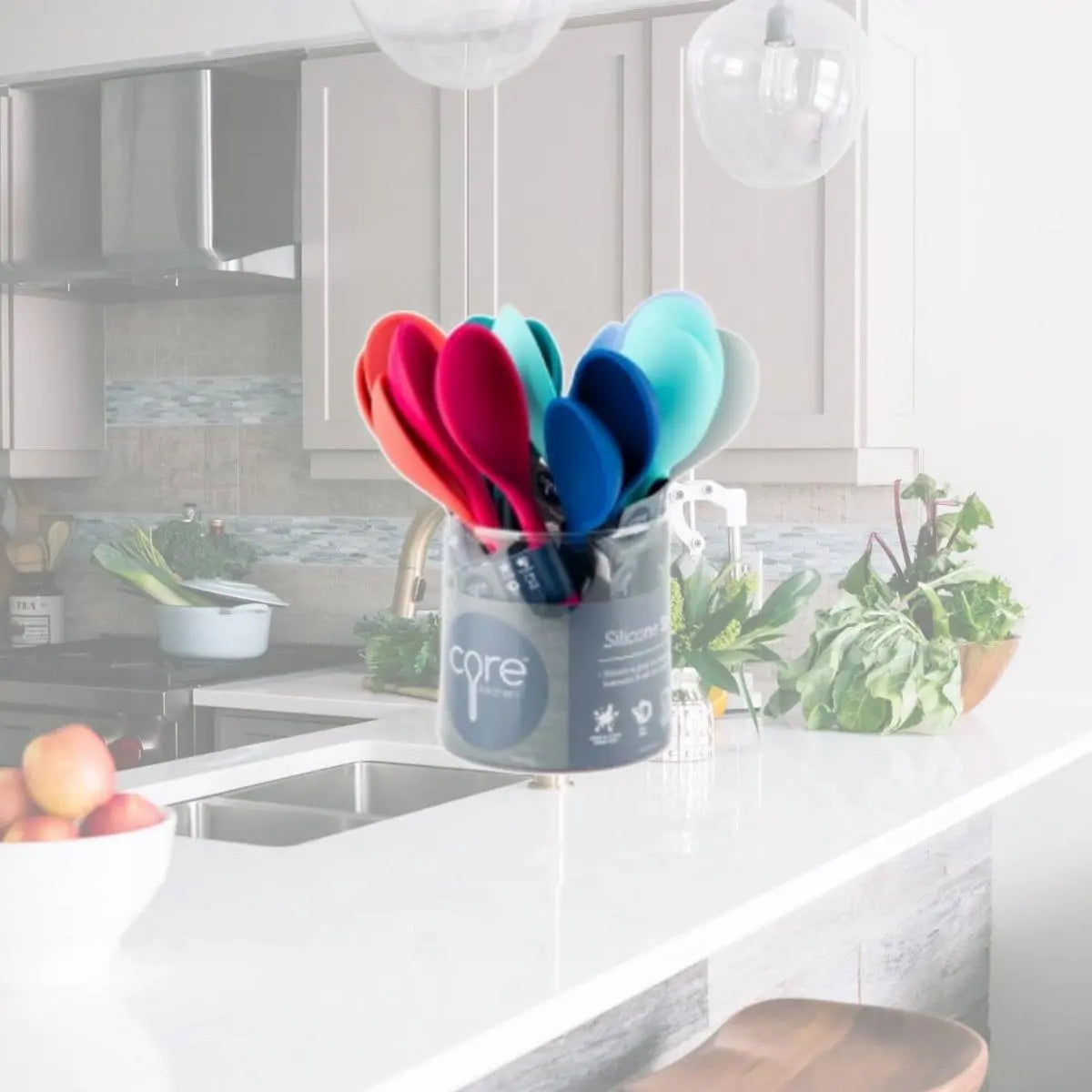 Core Home 111664 CDU Silicone Spoon, Food-Safe Kitchen Cookware Cutlery Tableware Essential Tool, Non-Stick, Will Not Scratch Surfaces for Cooking Preparation