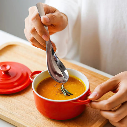 Stainless Steel Spoon Set, Home Restaurant School Soup Spoons, Thick Short Handle, Korean Style Asian Soup Spoons, 3 Pieces
