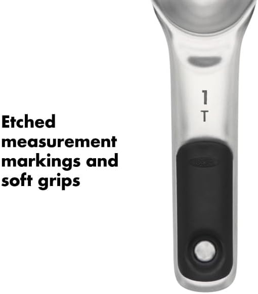 OXO Good Grips 4 Piece Stainless Steel Measuring Spoons with Magnetic Snaps