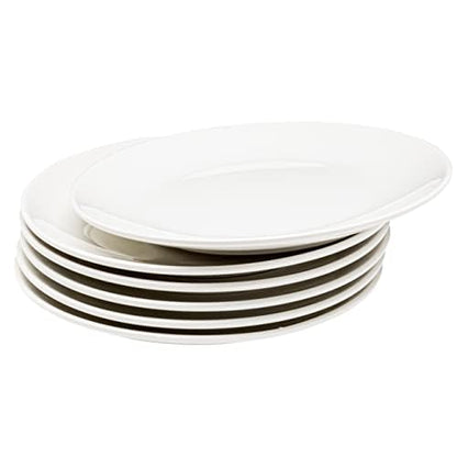 Vikko Appetizer Plates, Set of 4 White Ceramic Plates, Salad Plates Set, Stackable 8 Inch Round Plates, Dishwasher Safe, Bead and Butter Plates, Durable Plates for All Occasions