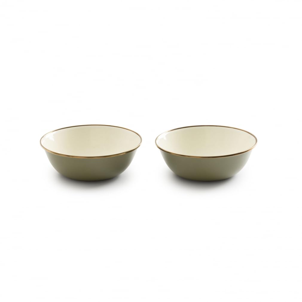 Barebones 8 Inch Salad Plate - Set of 2 Salad Plates - Enamelware Plates - Durable Kitchen or Camping Plate - Eggshell