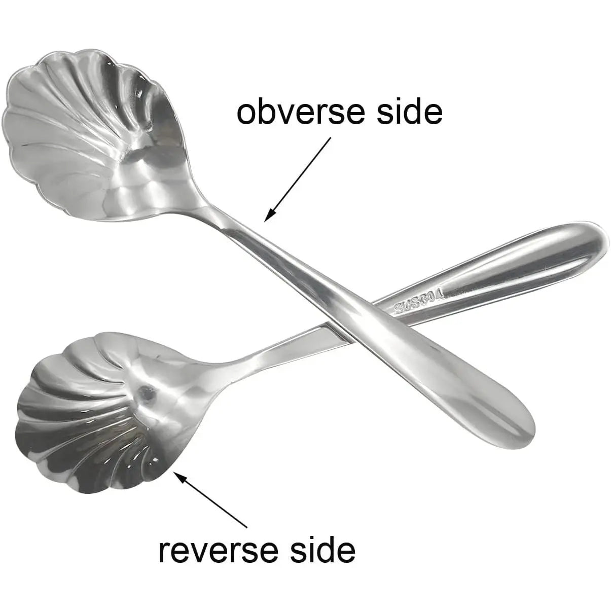 2-Piece Vintage Shell-Shaped Spoons, 4.96-inch 18/10 Stainless Steel Cutlery for Afternoon Tea & Dessert, Shell Shape, Baby, 4.96In, No Warning Applicable, Tableware, Two Piece Set