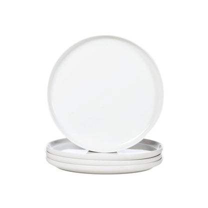 White Dinner Plates Set of 4, Ceramic Dining Plates 10.5 inch, Large Salad Plate, Porcelain Kitchen Plate for Pizza, Steak, Microwave and Dishwasher Safe | Large Salad Plate, Porcelain Kitchen Plate for Pizza, Steak, Microwave Safe