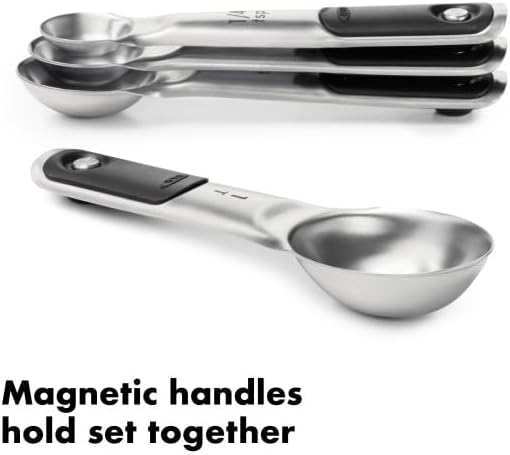 OXO Good Grips 4 Piece Stainless Steel Measuring Spoons with Magnetic Snaps