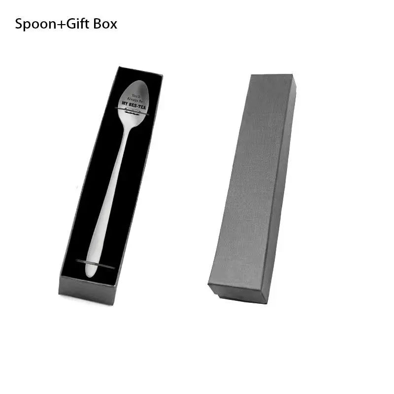 Stainless Steel Spoon, You'll Always Be My Best-Tea Engraved Spoon, Perfect Friendship Gift for Women, Ideal for Coffee & Tea Lovers, Tea Scoop