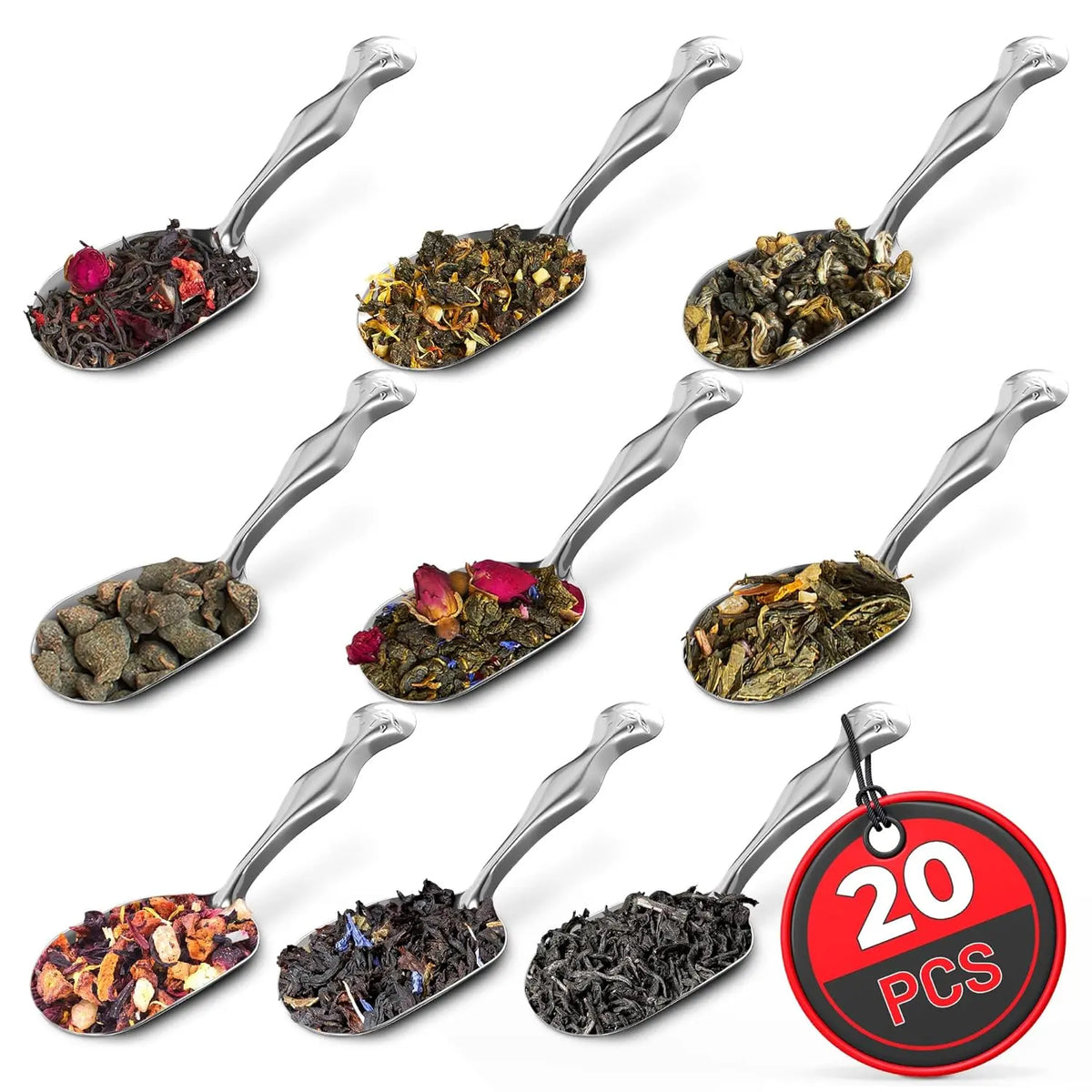 6 PCs Ceramic Handle Coffee Spoons Set – 6.1" Small Dessert Spoons with Floral Design – Stainless Steel Tea & Dessert Sugar Spoon for Coffee Bar, Espresso, Hot Drinks | Kitchen Gift Set for Women