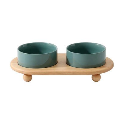 Havniva Cat Bowls Set of Two, 5.1” Ceramic Cat Food and Water Bowls | Cat Food Bowls Whisker Friendly, Non-Slip Base, Food-Grade Ceramic, Wide Opening, Dishwasher Safe, Cat Bowls for Indoor Cats