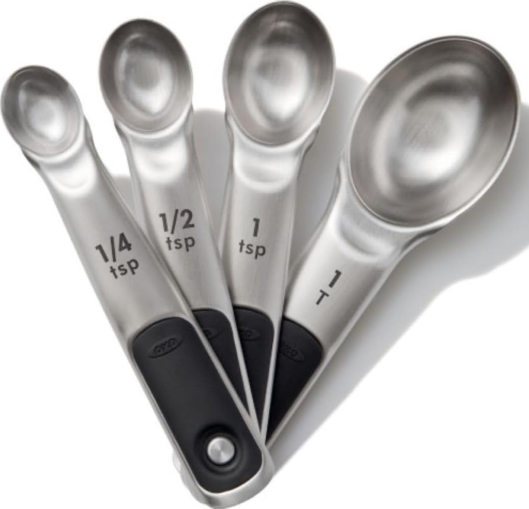 OXO Good Grips 4 Piece Stainless Steel Measuring Spoons with Magnetic Snaps