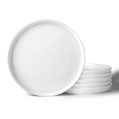 DOWAN 10" Porcelain Dinner Plates Set of 6, Ceramic White Dessert Plates Set for Salad, Pasta, Steak - Appetizer Plates, Dining Plates for Parties, Restaurant - Dishwasher & Microwave Safe - Gifts