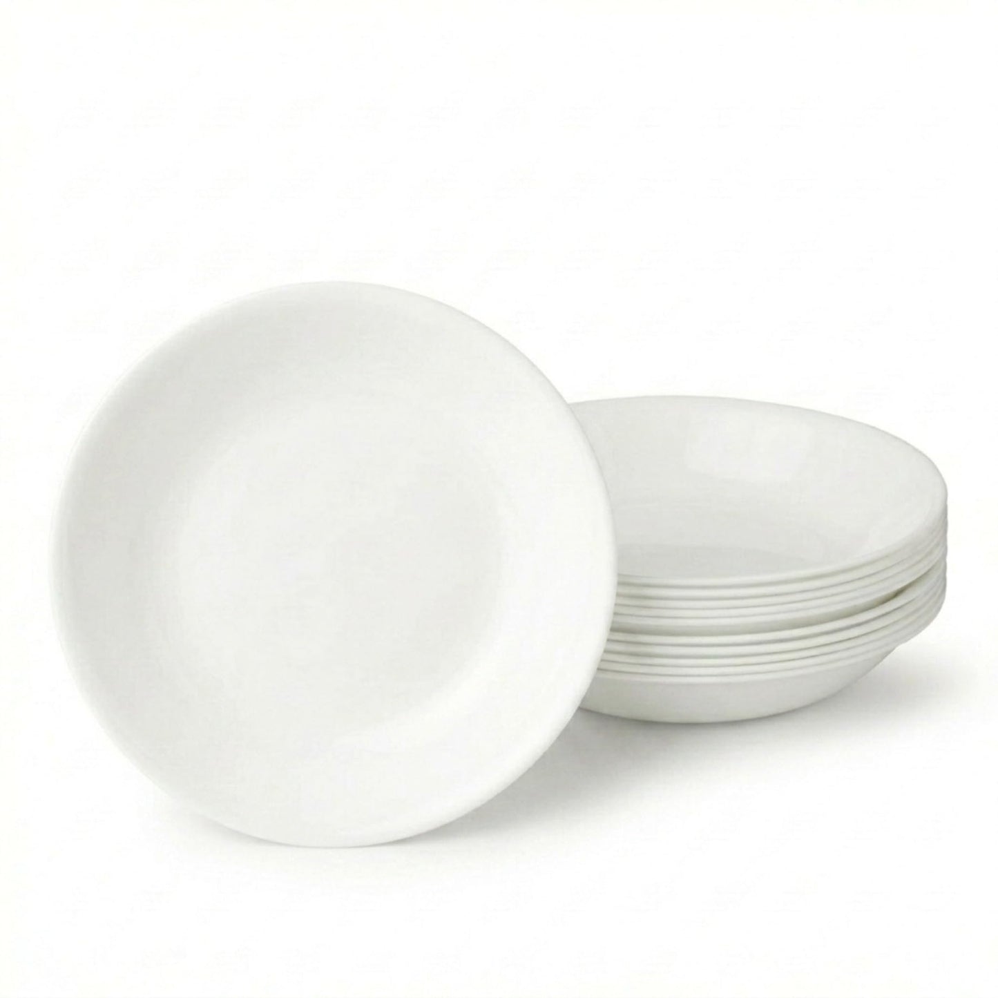 Corelle Vitrelle 6-Piece Soup/Cereal Bowl Set Triple Layer Glass and Chip Resistant, 18-Oz Lightweight Round Bowls, Winter Frost White