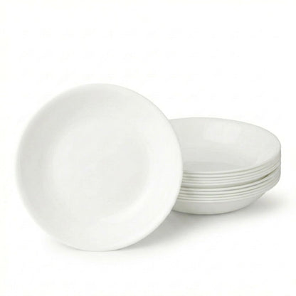 Corelle Vitrelle 6-Piece Soup/Cereal Bowl Set Triple Layer Glass and Chip Resistant, 18-Oz Lightweight Round Bowls, Winter Frost White
