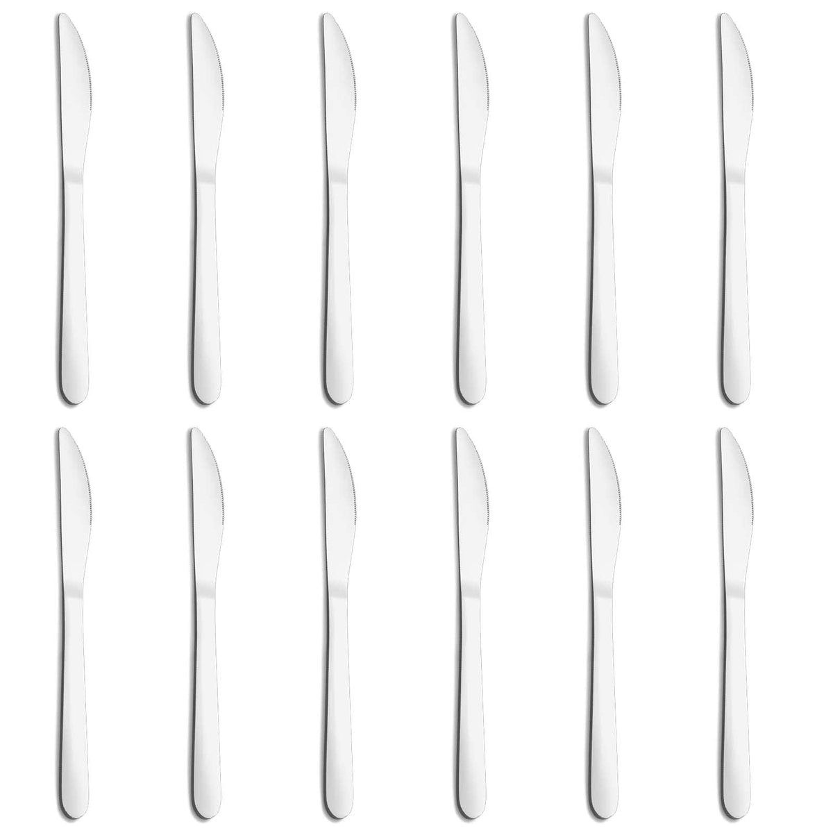 24-Piece Forks and Knives Set for 12, Food-Grade Stainless Steel Silverware Set with 12 Dinner Knives & 12 Forks, Mirror Polished Fork Silverware, Butter Knife and Metal Fork, Dishwasher Safe