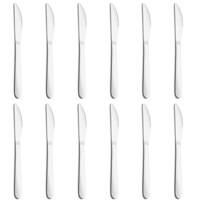 24-Piece Forks and Knives Set for 12, Food-Grade Stainless Steel Silverware Set with 12 Dinner Knives & 12 Forks, Mirror Polished Fork Silverware, Butter Knife and Metal Fork, Dishwasher Safe