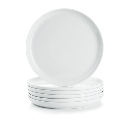 White Dinner Plates Set of 4, Ceramic Dining Plates 10.5 inch, Large Salad Plate, Porcelain Kitchen Plate for Pizza, Steak, Microwave and Dishwasher Safe | Large Salad Plate, Porcelain Kitchen Plate for Pizza, Steak, Microwave Safe