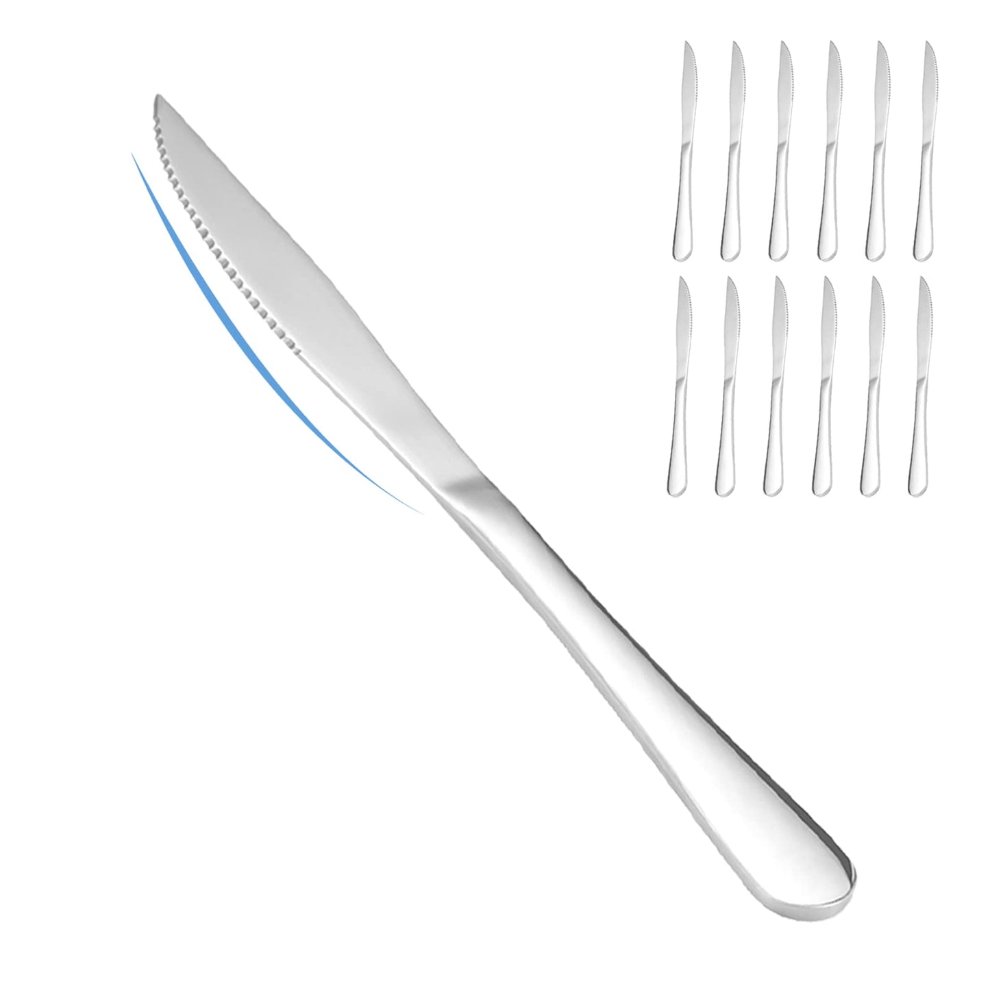 SANTUO 12 Piece Silverware Set with 6 Dinner Knives and 6 Dinner Forks,Flatware Set with Top Food Grade Stainless Steel,Tableware Cutlery Set For Home Restaurant Hotel, Mirror Finish, Dishwasher Safe
