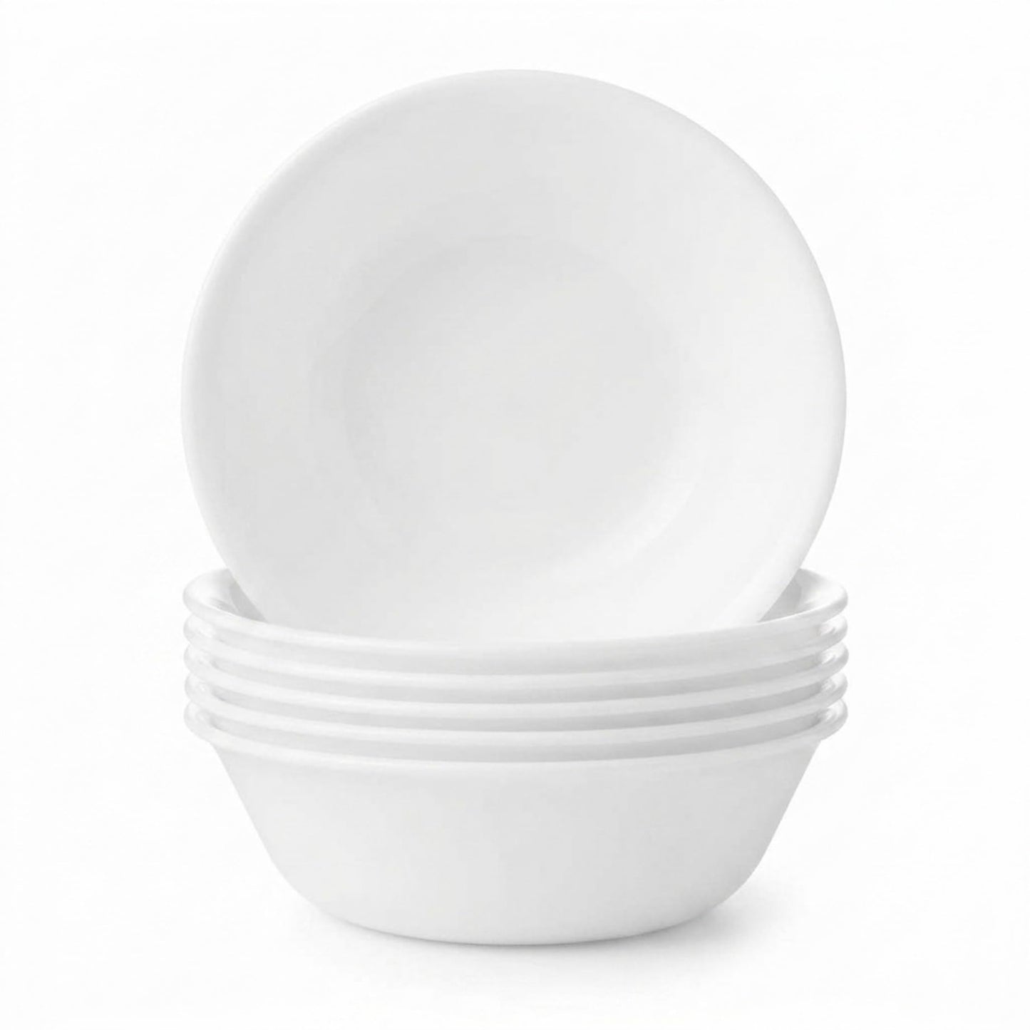 Corelle Vitrelle 8-Piece Dinner Plates Set Triple Layer Glass and Chip Resistant, Lightweight Round Plates, Winter Frost White