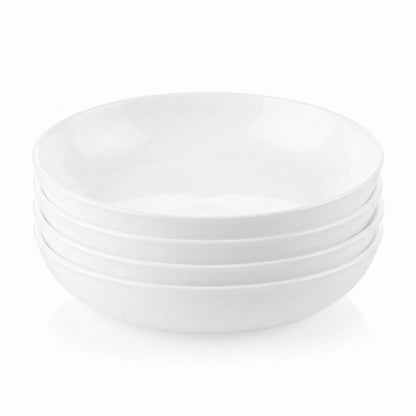 Corelle Vitrelle 6-Piece Soup/Cereal Bowl Set Triple Layer Glass and Chip Resistant, 18-Oz Lightweight Round Bowls, Winter Frost White