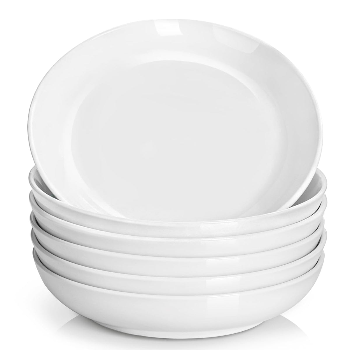Y YHY Pasta Bowls, 30oz Salad Bowls White Soup Bowls Large Pasta Serving Bowl Porcelain Pasta Plates Wide and Shallow Bowls Set of 6 Microwave Dishwasher Safe Valentines Day Gift