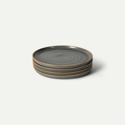 Mora Large Plates Set of 4, 10.5 inch Ceramic Pottery Dinner Plates - Microwave, Oven and Dishwasher Safe - Night