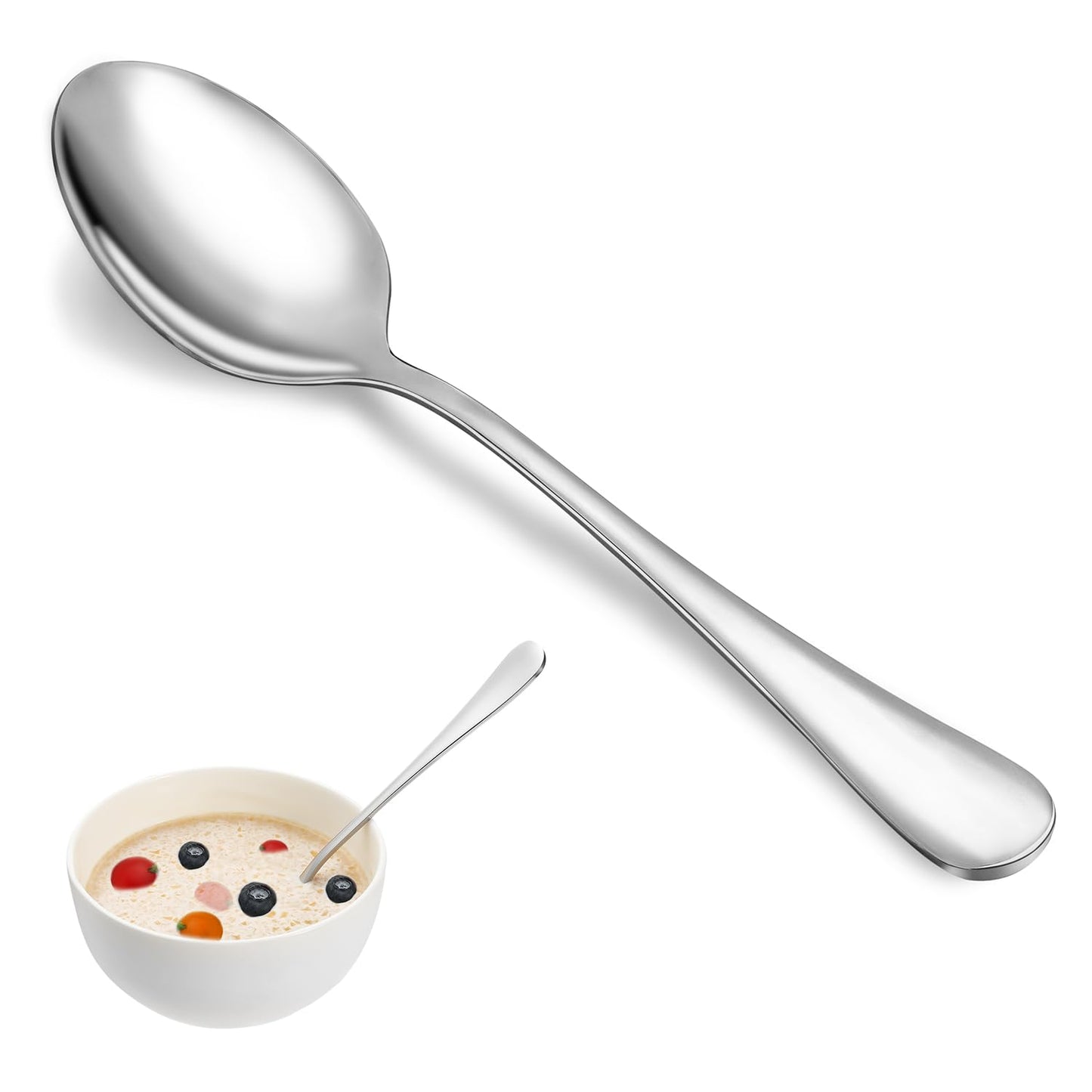 Dinner Spoon Set,16 Pcs 7.3" Tablespoons,Premium Food Grade Stainless Steel Spoons,Durable Metal Spoon,Tablespoon,Silverware Spoons Only,Mirror Finish & Dishwasher Safe,Use for Home,Restaurant