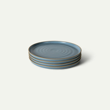 Mora Large Plates Set of 4, 10.5 inch Ceramic Pottery Dinner Plates - Microwave, Oven and Dishwasher Safe - Night