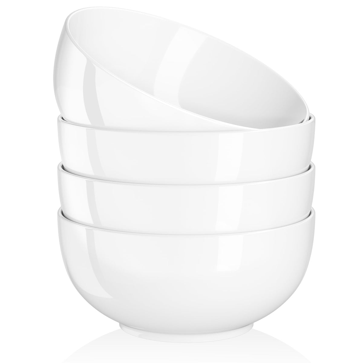 Quatish 6-Piece Cereal Bowls,24 OZ Soup Bowl，Durable Ceramic Bowls，White | Easy to Clean,Microwave & Dishwasher Safe,Ramen,Salad,Rice,Snacks,Desserts,Fruit,Kitchen,Rice,Ice Cream,Noodle,Porcelain