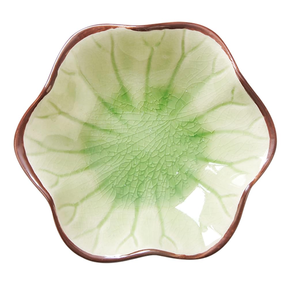 JAMEND CLXP Lotus Leaf Shape Decorative Ring Tray, Small Key Bowl, Ceramic Trinket Tray Jewelry Dish Organizing Necklace Earrings, Home Decoration for Mom Best Friend Sister, Pink.