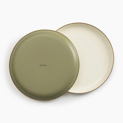 Barebones 8 Inch Salad Plate - Set of 2 Salad Plates - Enamelware Plates - Durable Kitchen or Camping Plate - Eggshell