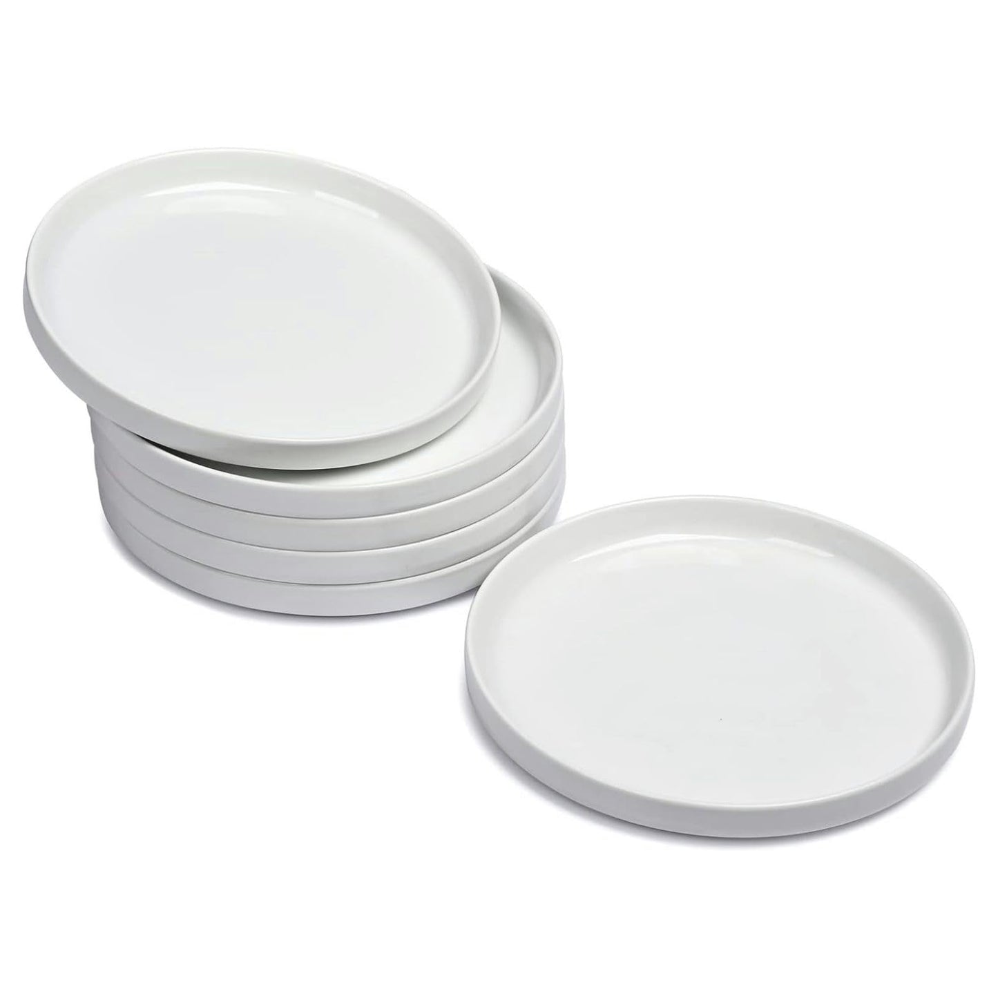 White Dinner Plates Set of 4, Ceramic Dining Plates 10.5 inch, Large Salad Plate, Porcelain Kitchen Plate for Pizza, Steak, Microwave and Dishwasher Safe | Large Salad Plate, Porcelain Kitchen Plate for Pizza, Steak, Microwave Safe