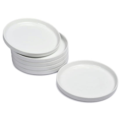 White Dinner Plates Set of 4, Ceramic Dining Plates 10.5 inch, Large Salad Plate, Porcelain Kitchen Plate for Pizza, Steak, Microwave and Dishwasher Safe | Large Salad Plate, Porcelain Kitchen Plate for Pizza, Steak, Microwave Safe