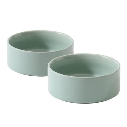 Havniva Cat Bowls Set of Two, 5.1” Ceramic Cat Food and Water Bowls | Cat Food Bowls Whisker Friendly, Non-Slip Base, Food-Grade Ceramic, Wide Opening, Dishwasher Safe, Cat Bowls for Indoor Cats