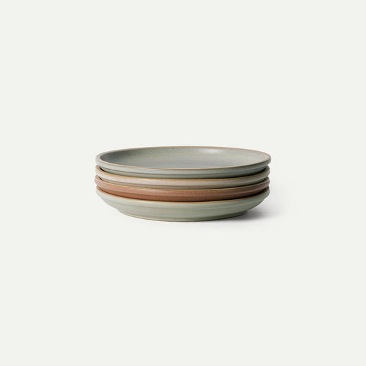 Mora Large Plates Set of 4, 10.5 inch Ceramic Pottery Dinner Plates - Microwave, Oven and Dishwasher Safe - Harvest